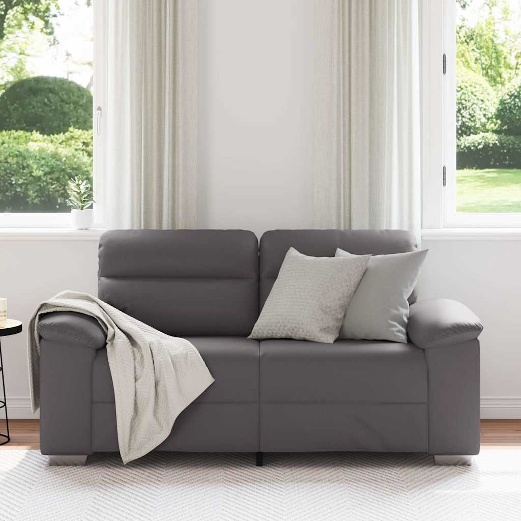 2-Sitzer-Sofa Grau 160x81x84 cm Kunstleder