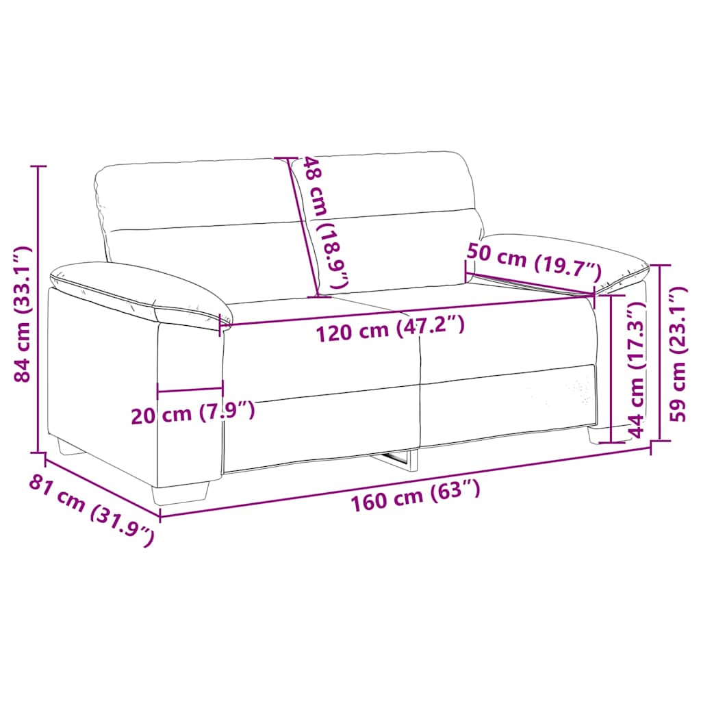 2-Sitzer-Sofa Grau 160x81x84 cm Kunstleder