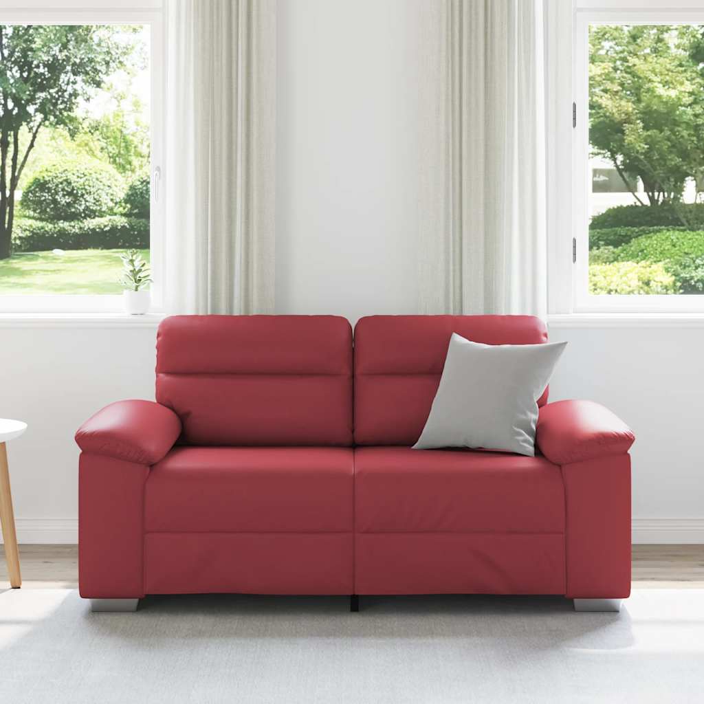 2-Sitzer-Sofa Weinrot 160x81x84 cm Kunstleder
