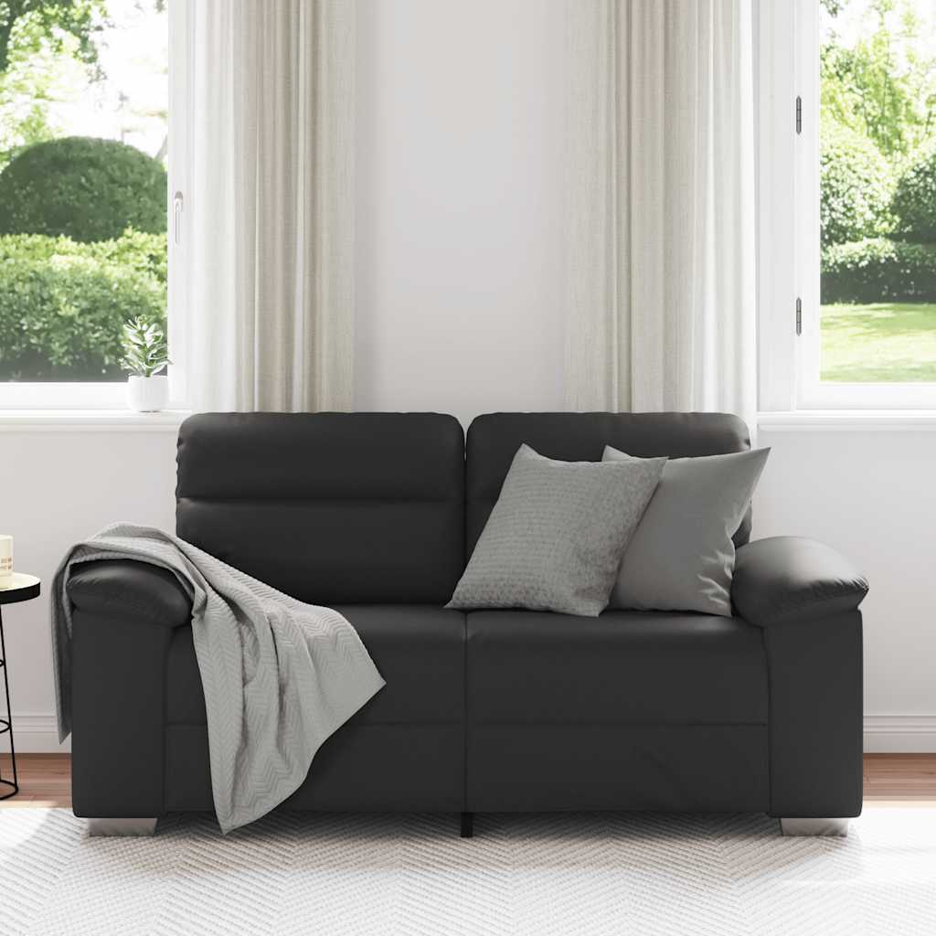 2-Sitzer-Sofa Schwarz 160x81x84 cm Kunstleder