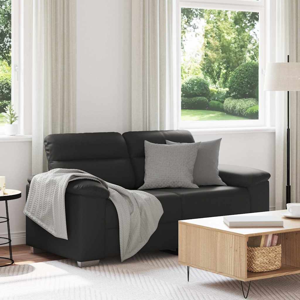 2-Sitzer-Sofa Schwarz 160x81x84 cm Kunstleder