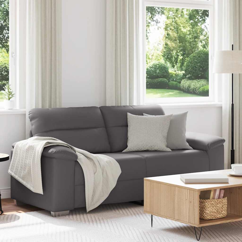 2-Sitzer-Sofa Grau 180x81x84 cm Kunstleder