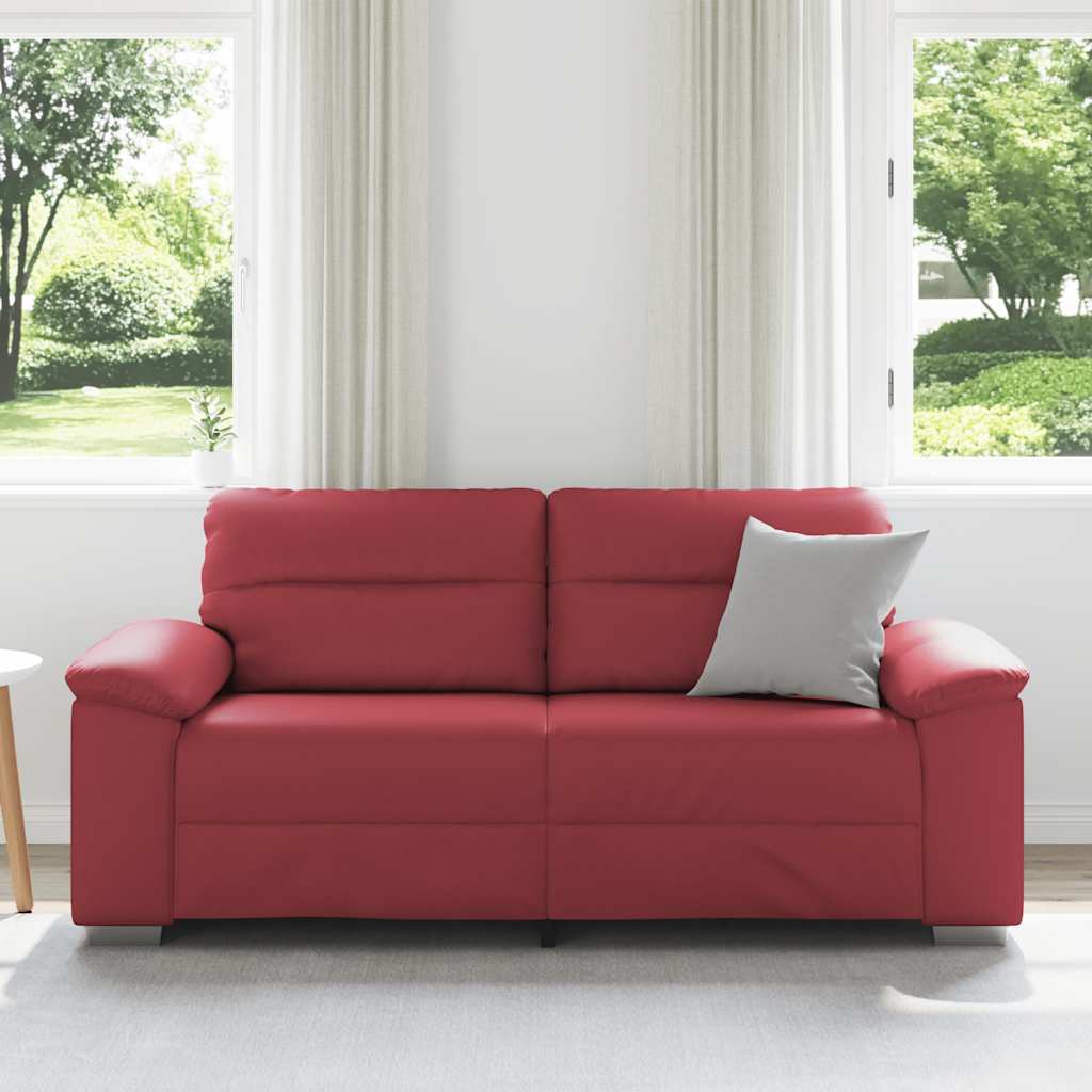 2-Sitzer-Sofa Weinrot 180x81x84 cm Kunstleder