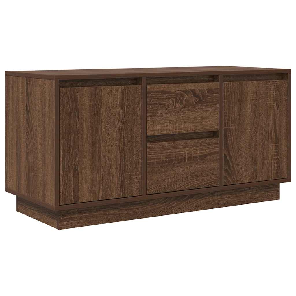 TV-Schrank mit LED-Leuchten Braun Eichen-Optik 100x41x50 cm