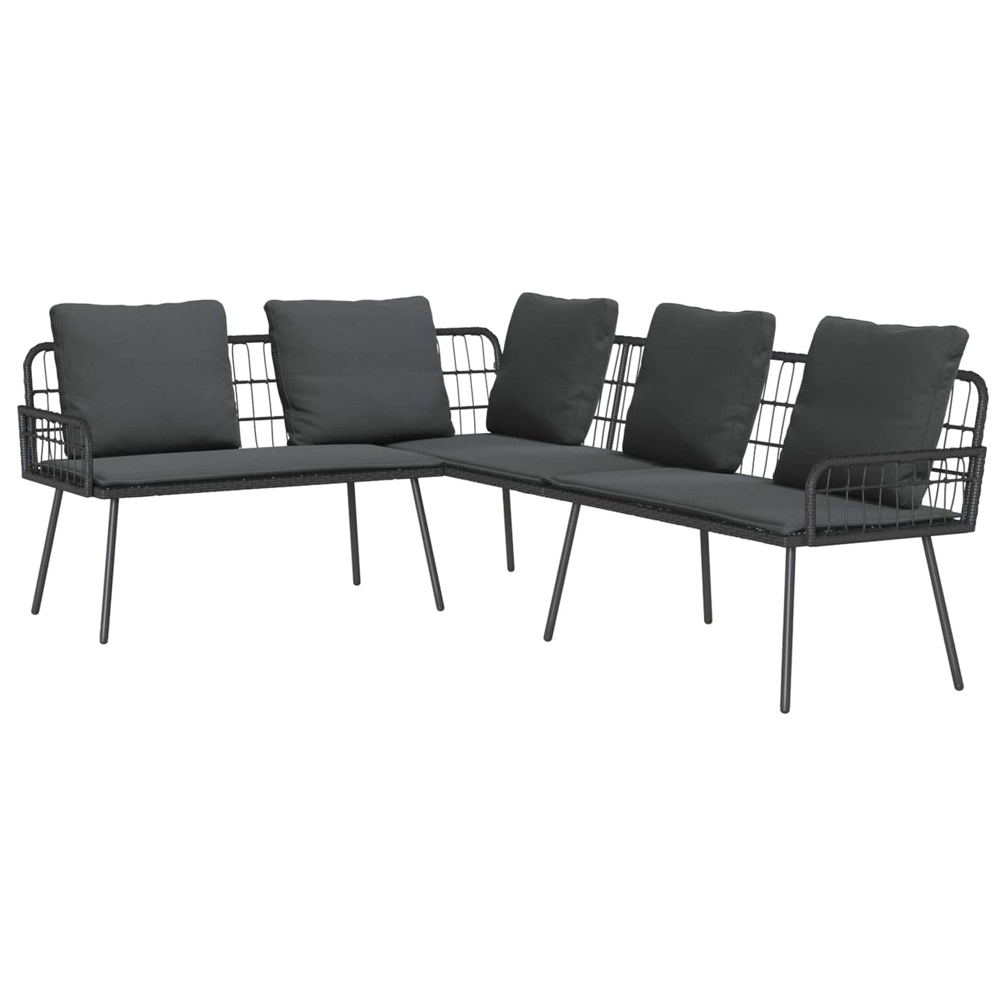 Sofa mit Kissen Anthrazit 173 x 231 x 90cm Stahl