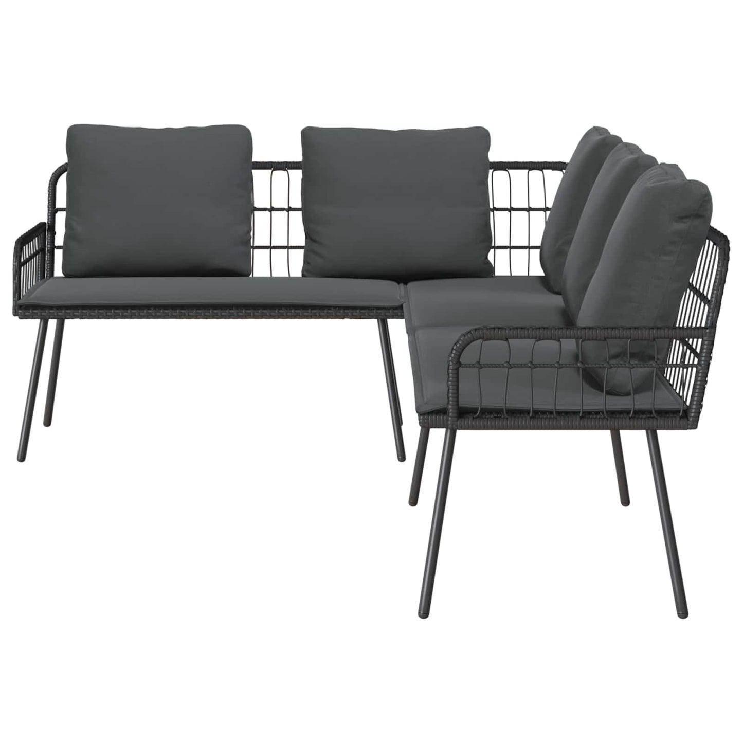 Sofa mit Kissen Anthrazit 173 x 231 x 90cm Stahl