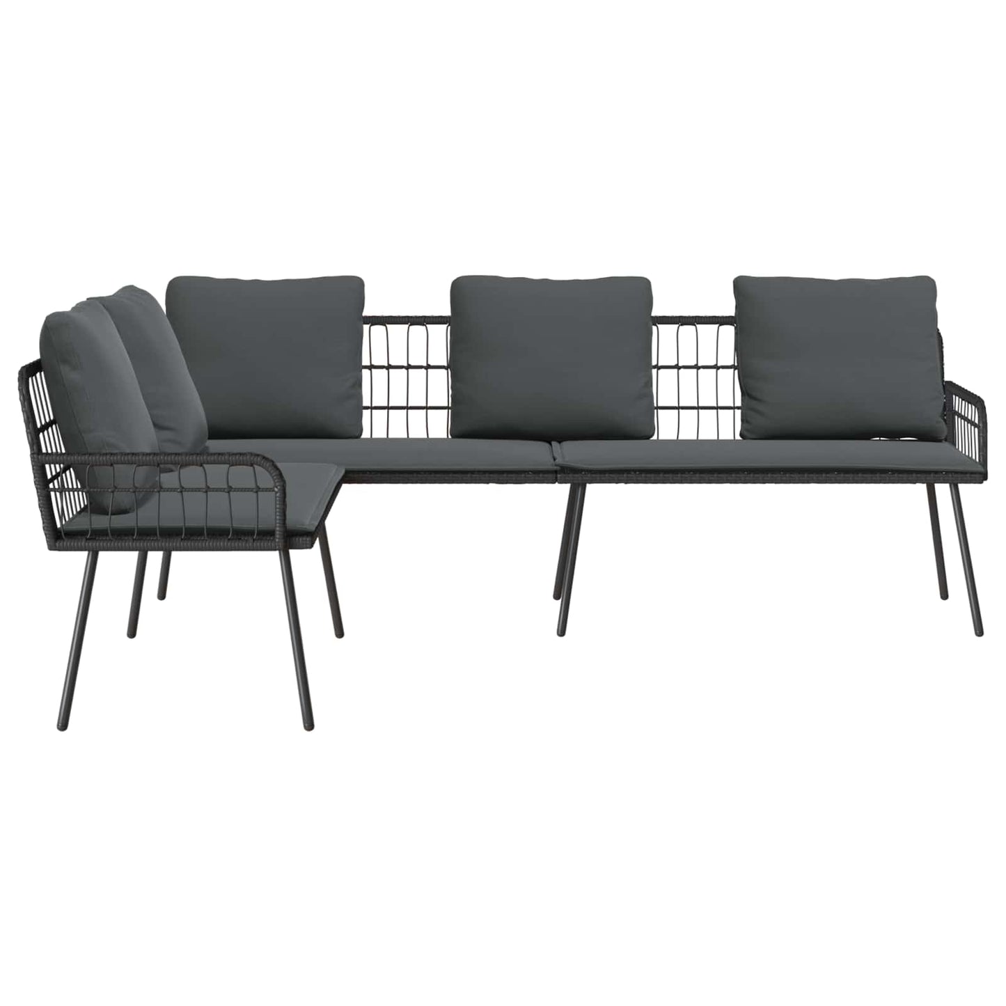 Sofa mit Kissen Anthrazit 173 x 231 x 90cm Stahl