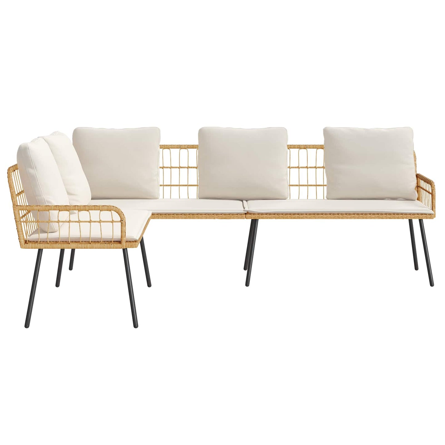 Sofa mit Kissen Natur 173 x 231 x 90cm Stahl