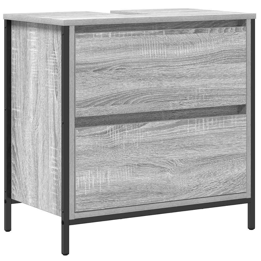 Badezimmermöbel-Set mit Regal mit Tür 5 pcs Grau Holzwerkstoff
