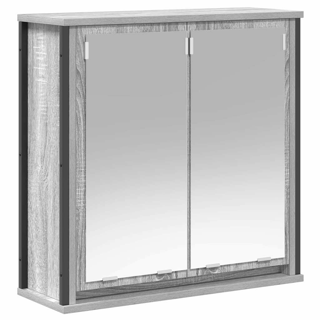 Badezimmermöbel-Set mit Regal mit Tür 5 pcs Grau Holzwerkstoff