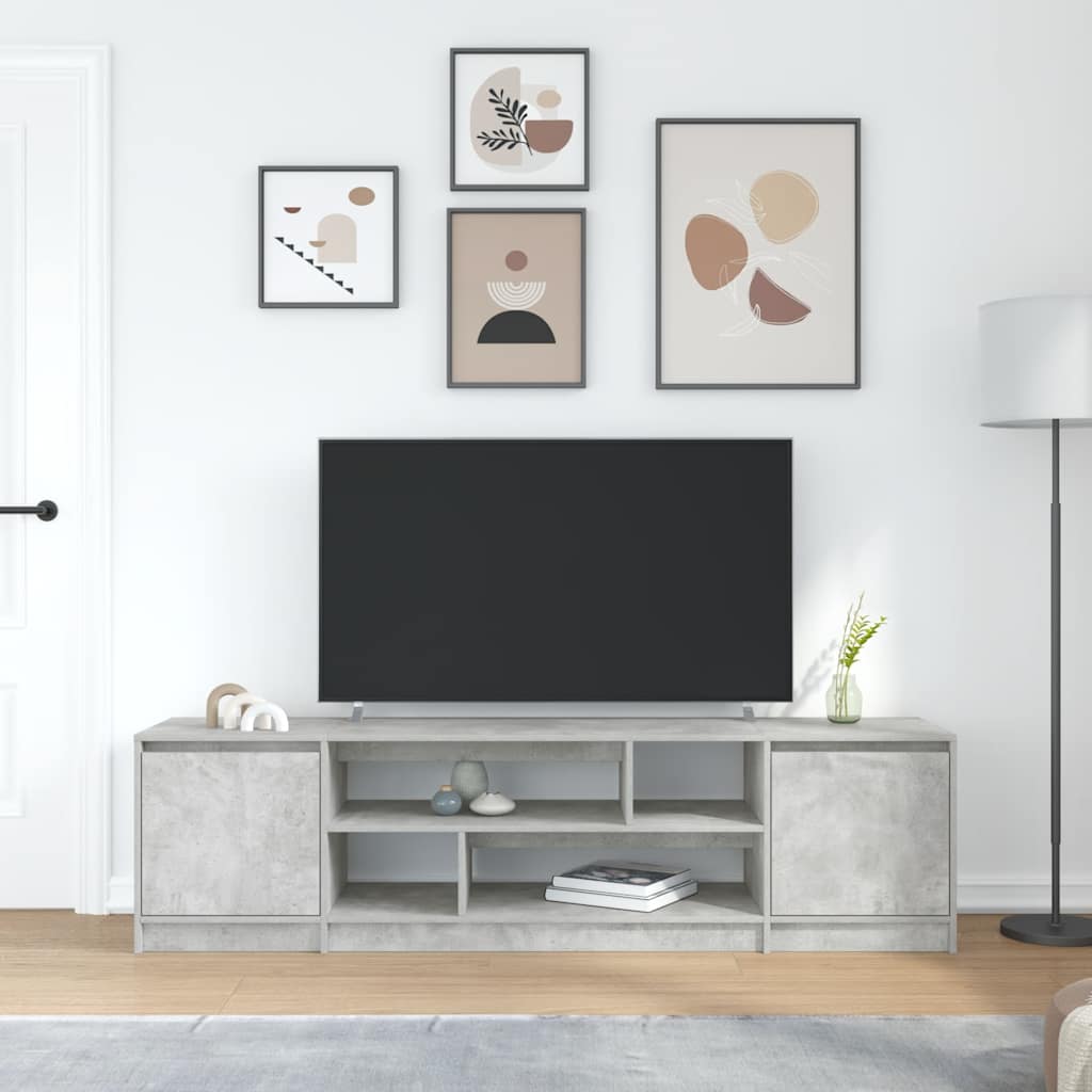 TV-Schrank Betongrau 188,5x41x50 cm Holzwerkstoff