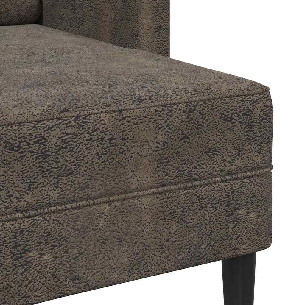 2er-Sofa mit Chaiselongue L-Form Dunkelgrau 125 cm Kunstleder
