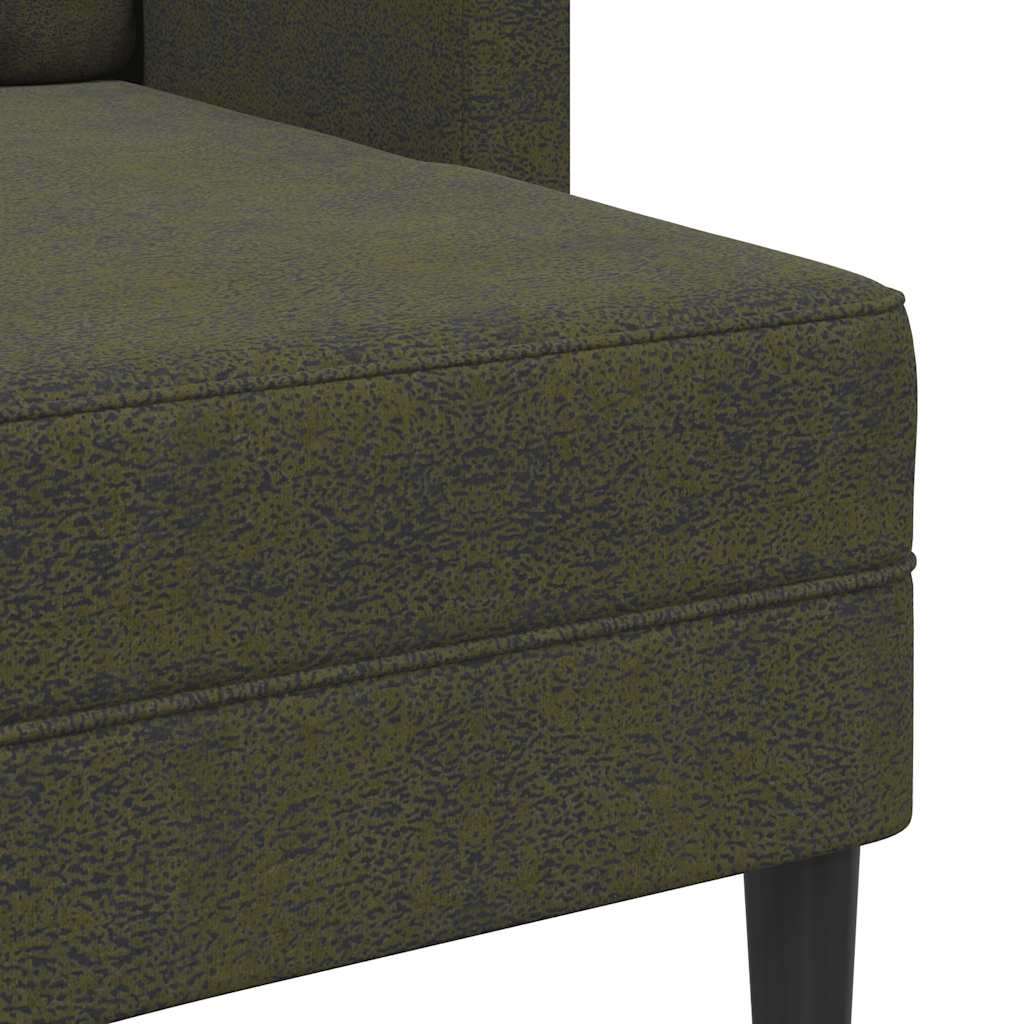 2er-Sofa mit Chaiselongue L-Form Armeegrün 125 cm Kunstleder