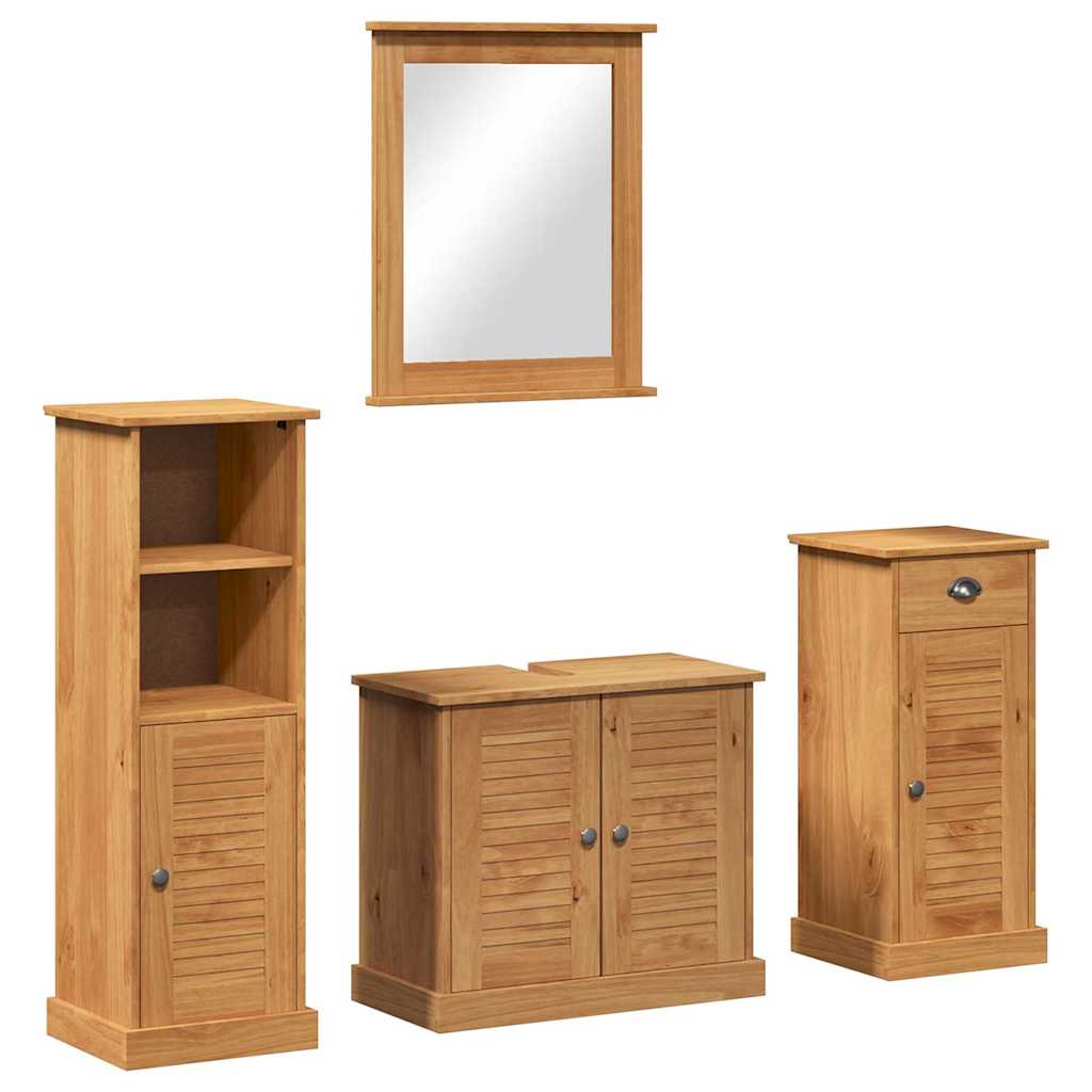 Badezimmermöbel-Set VIGO 4 pcs Honigbraun Massives Kiefernholz