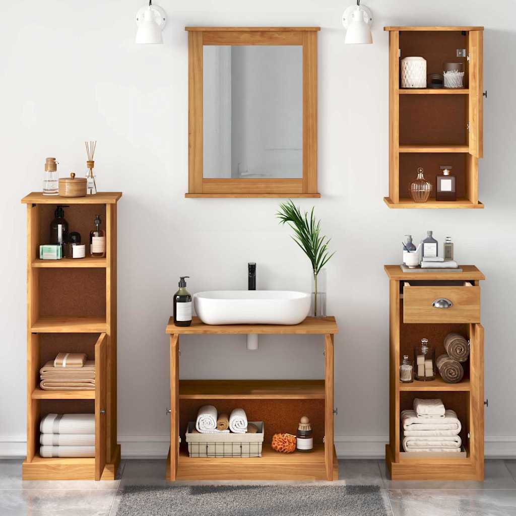 Badezimmermöbel-Set VIGO 5 pcs Honigbraun Massives Kiefernholz