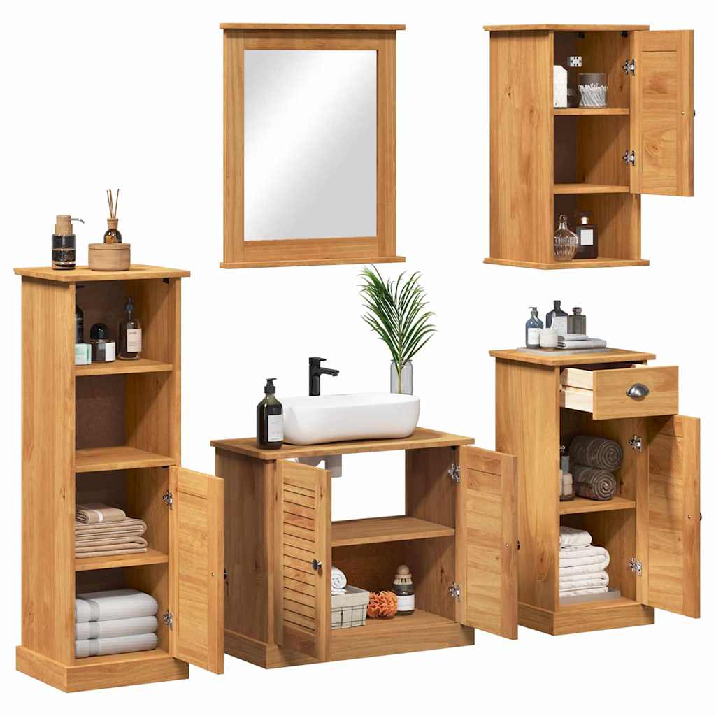 Badezimmermöbel-Set VIGO 5 pcs Honigbraun Massives Kiefernholz