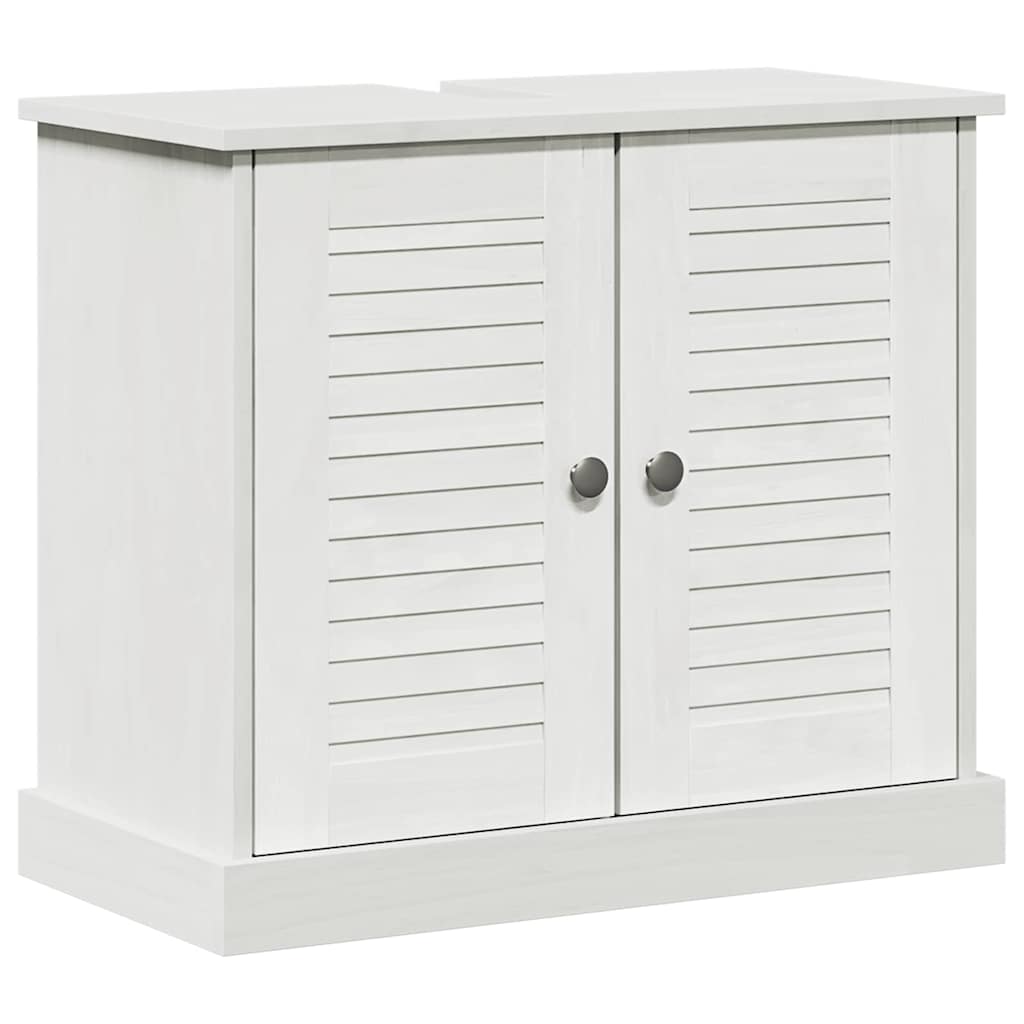 Badezimmermöbel-Set VIGO 5 pcs Antik Weiß Massives Kiefernholz
