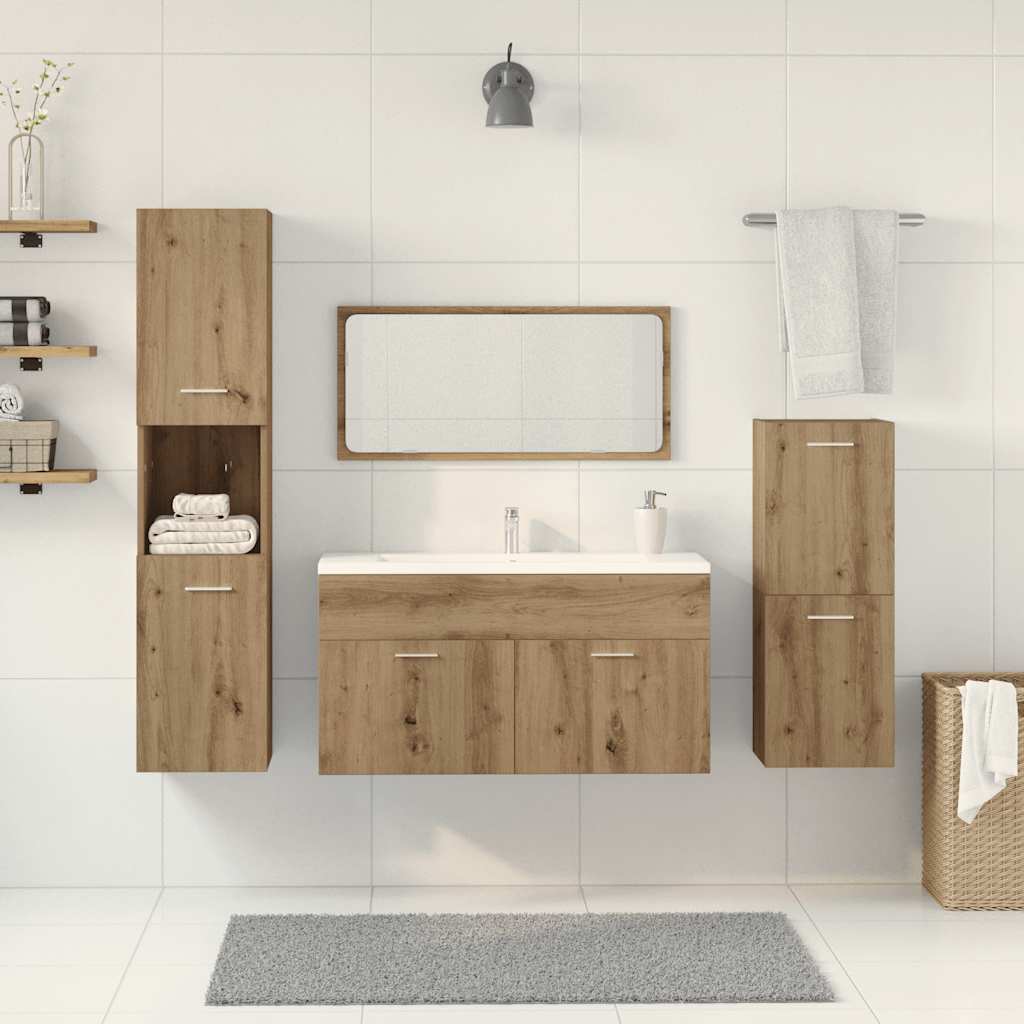 4-tlg. Badmöbel-Set Artisan-Eiche Holzwerkstoff