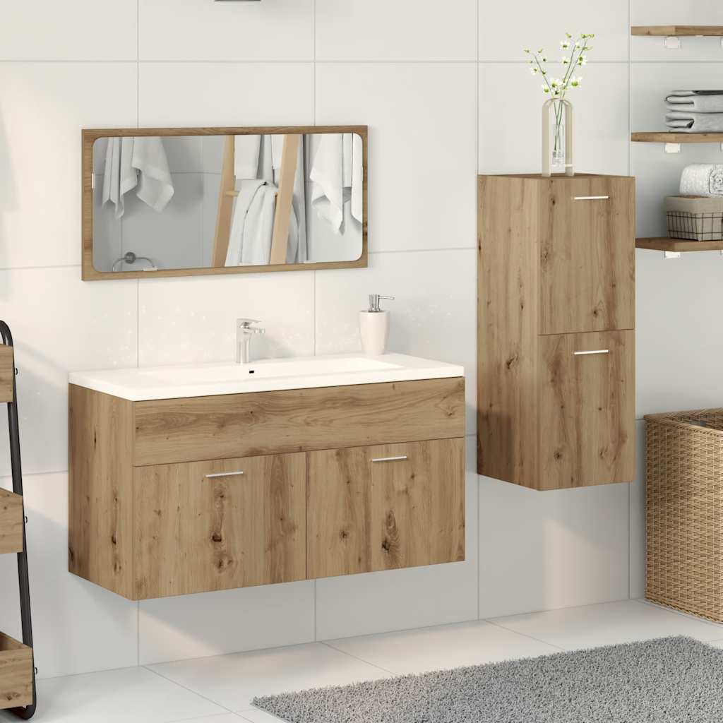 3-tlg. Badmöbel-Set Artisan-Eiche Holzwerkstoff