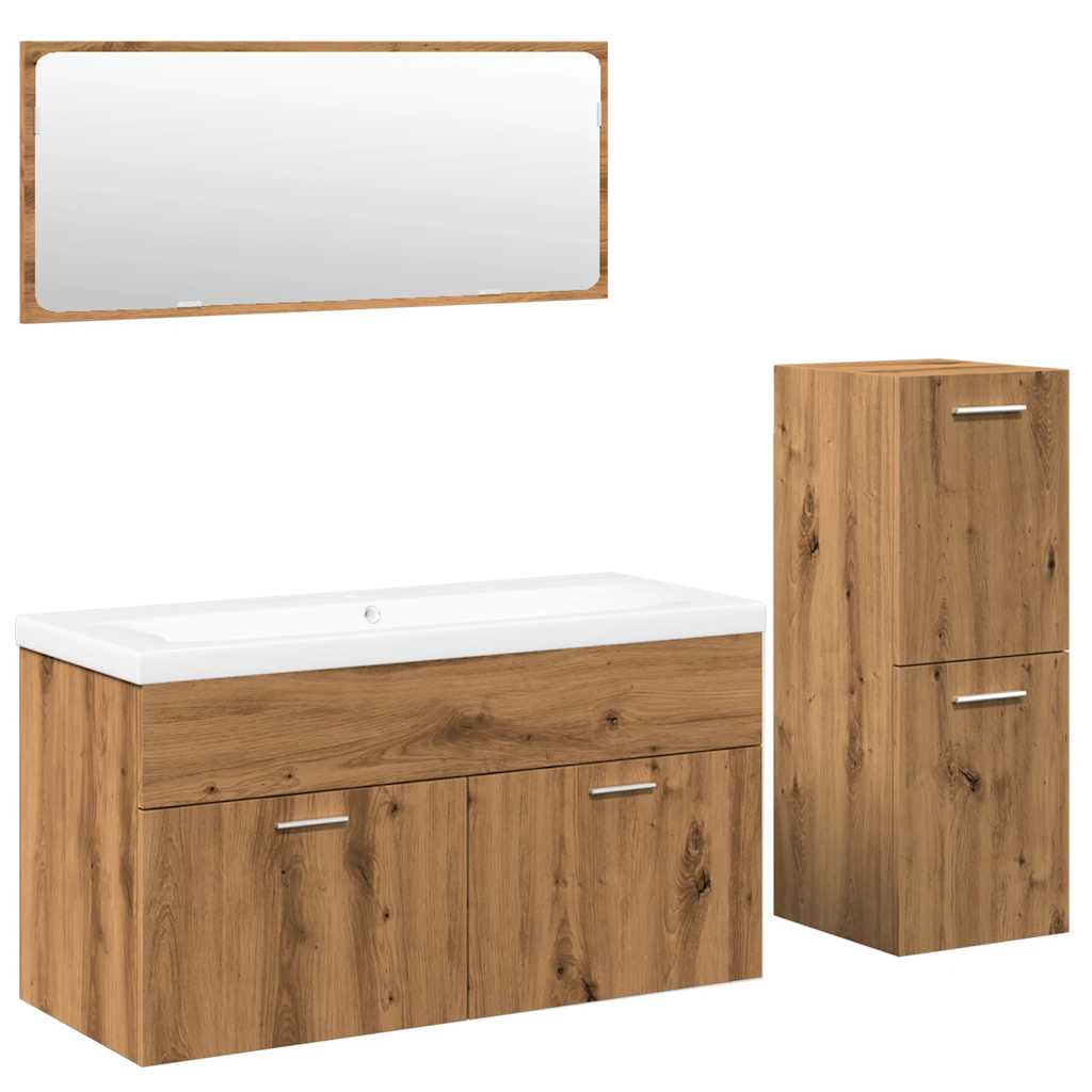 4-tlg. Badmöbel-Set Artisan-Eiche Holzwerkstoff