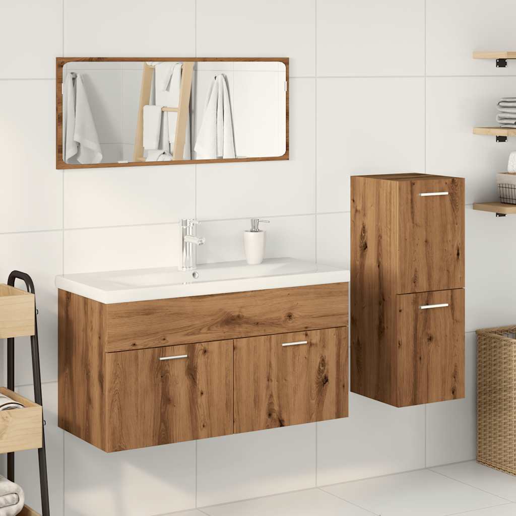 4-tlg. Badmöbel-Set Artisan-Eiche Holzwerkstoff