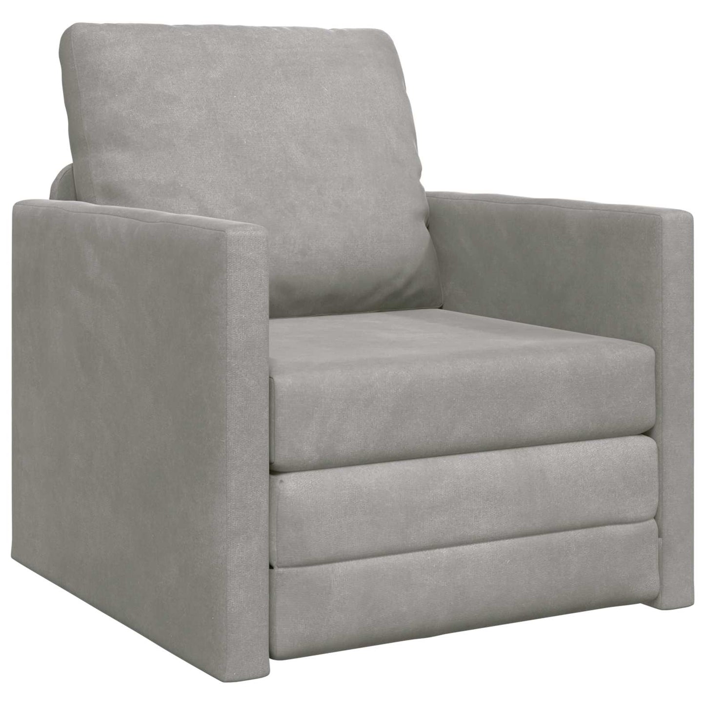 Schlafsofa Hellgrau 74 x 77 x 81 cm Samt