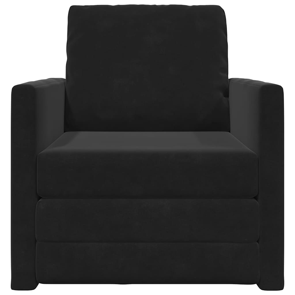 Schlafsofa Schwarz 74 x 77 x 81 cm Samt