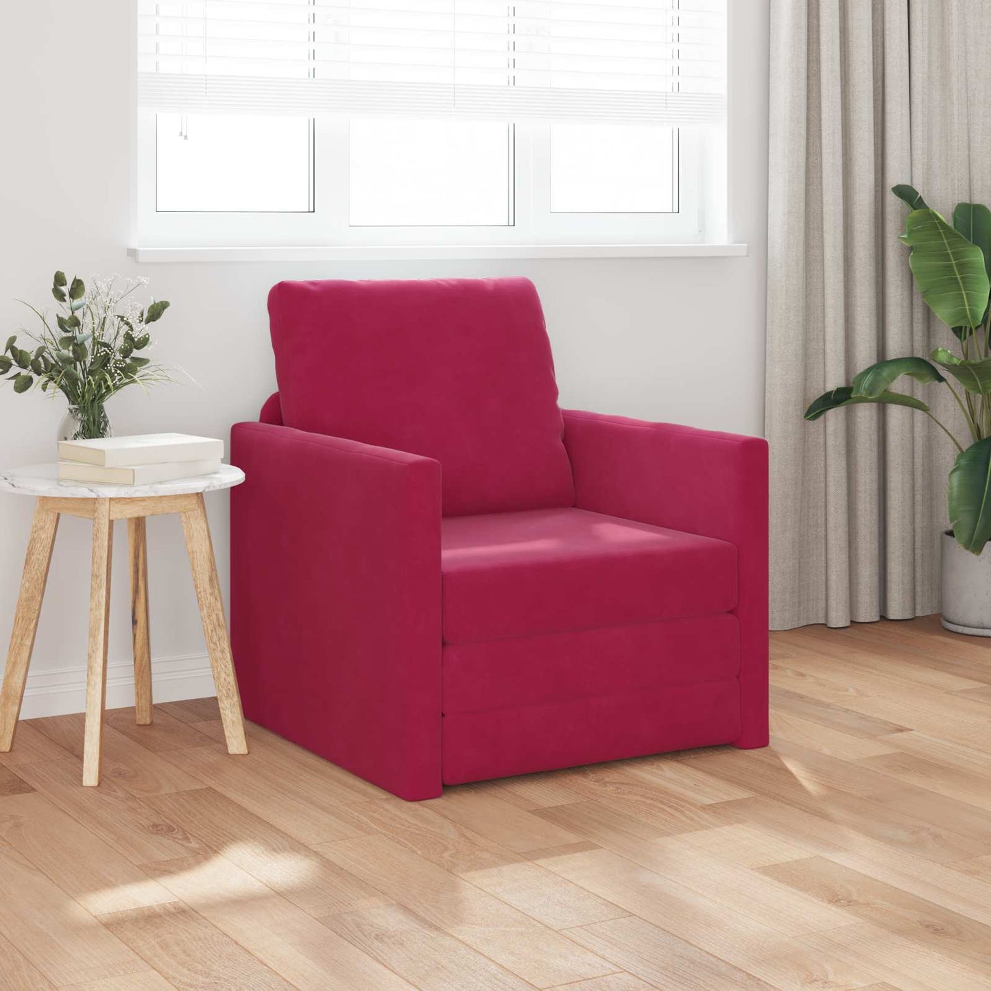 Schlafsofa Weinrot 74 x 77 x 81 cm Samt