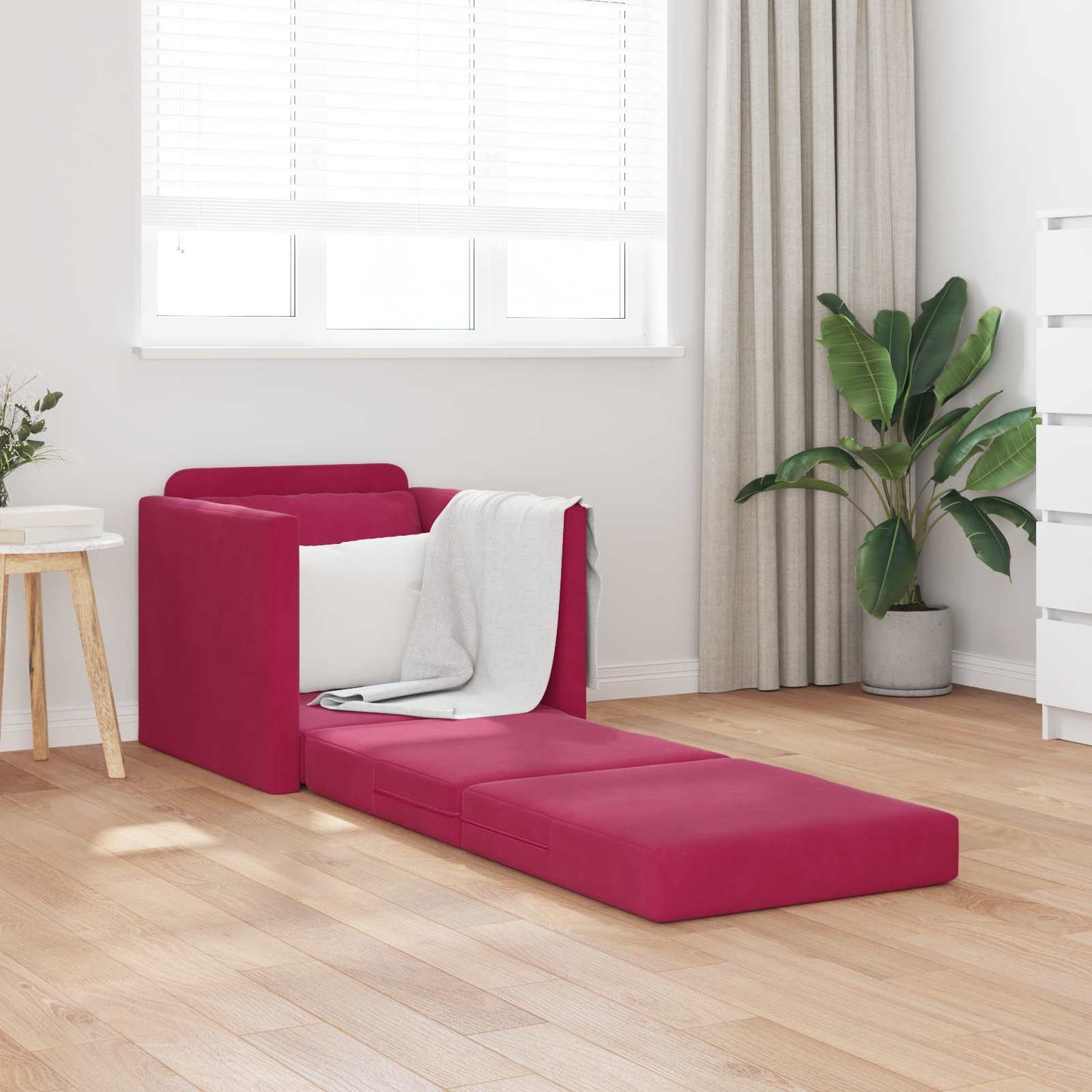 Schlafsofa Weinrot 74 x 77 x 81 cm Samt