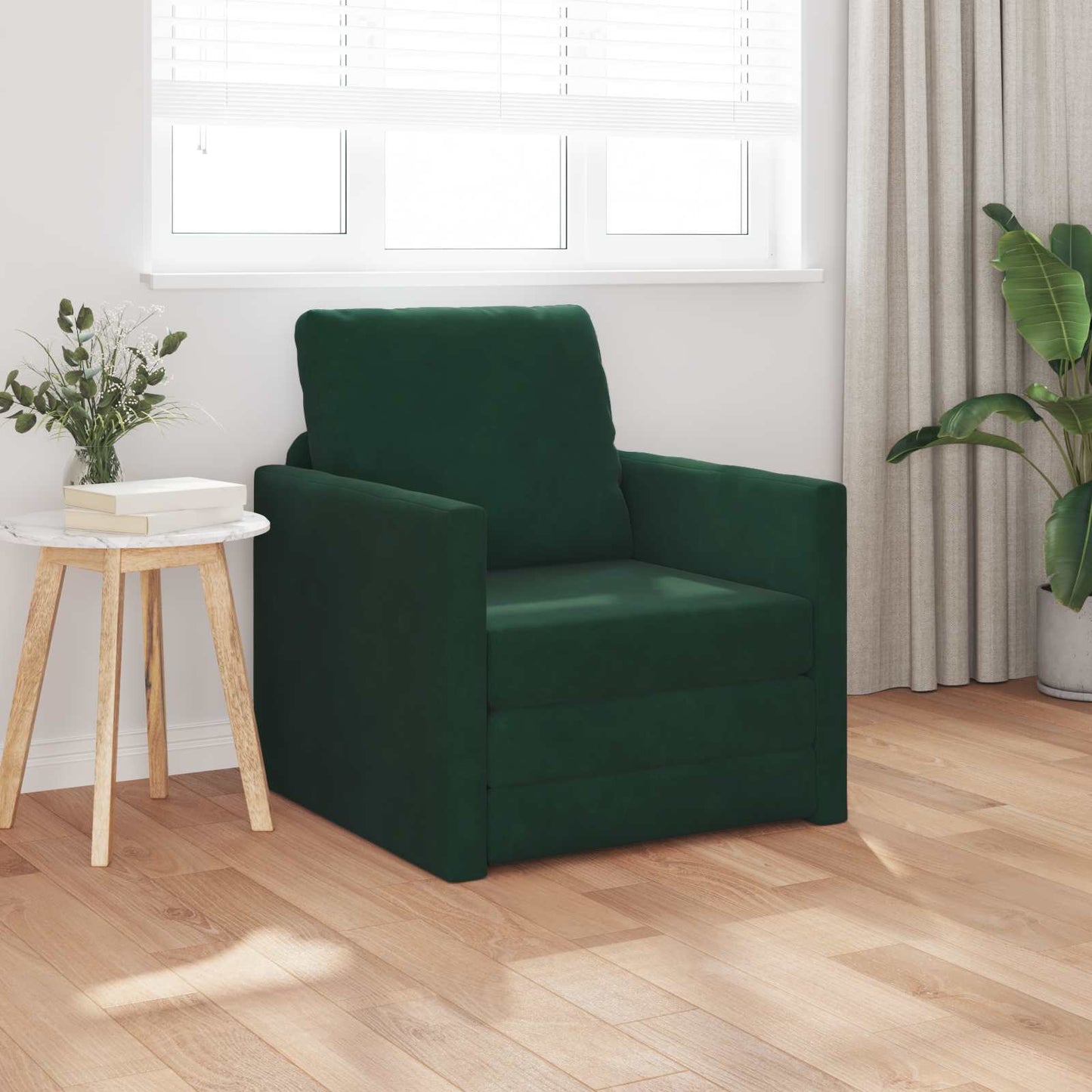 Schlafsofa Dunkelgrün 74 x 77 x 81 cm Samt