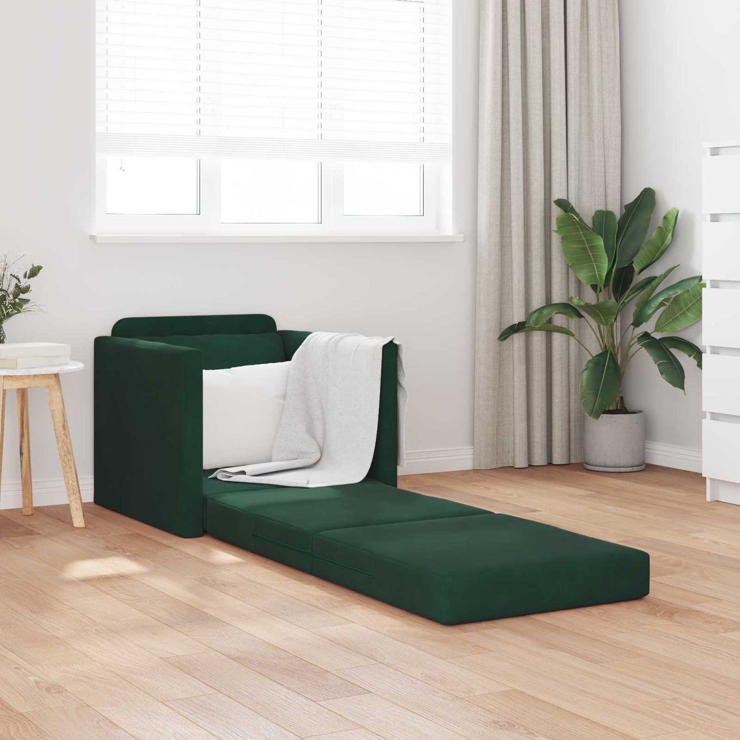 Schlafsofa Dunkelgrün 74 x 77 x 81 cm Samt