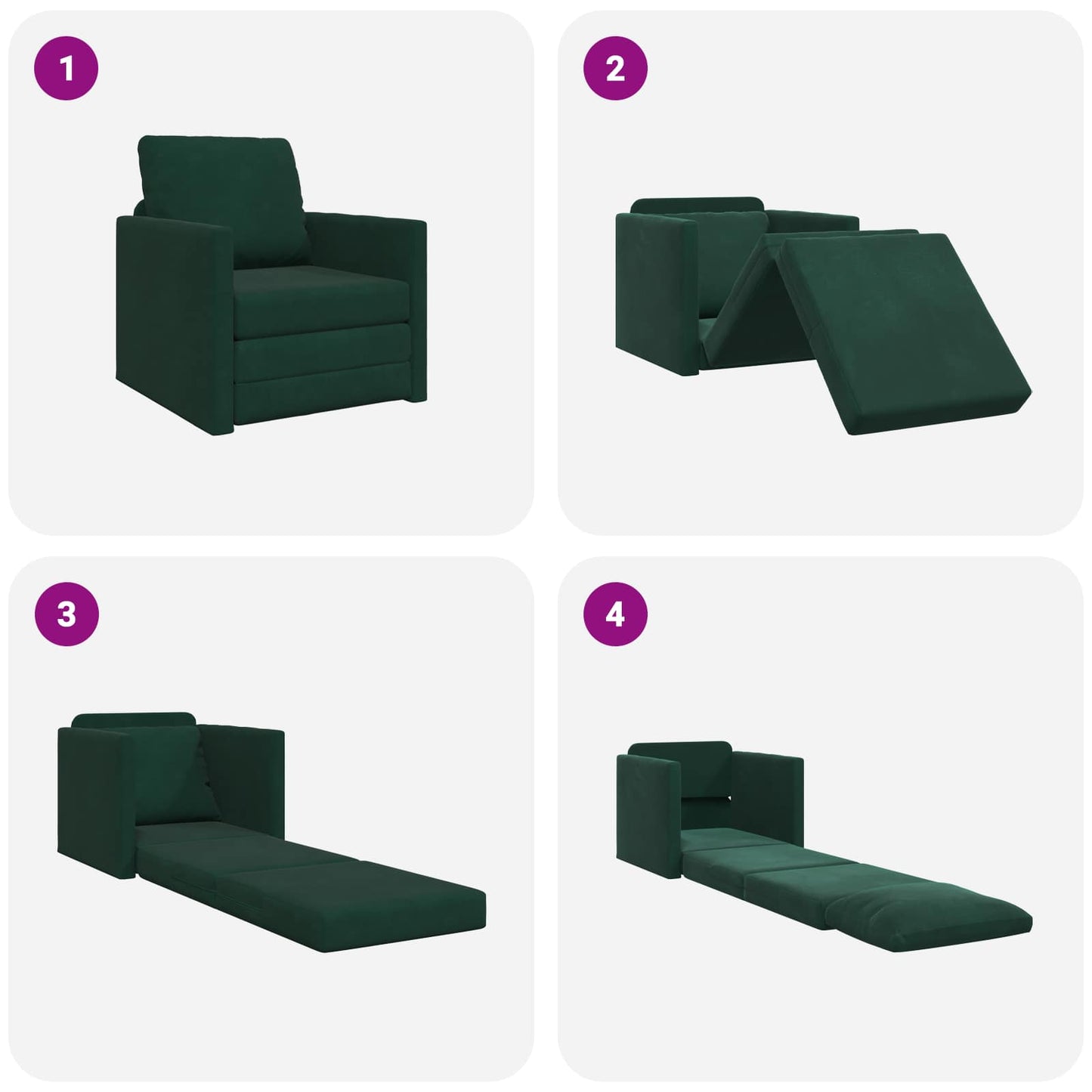 Schlafsofa Dunkelgrün 74 x 77 x 81 cm Samt