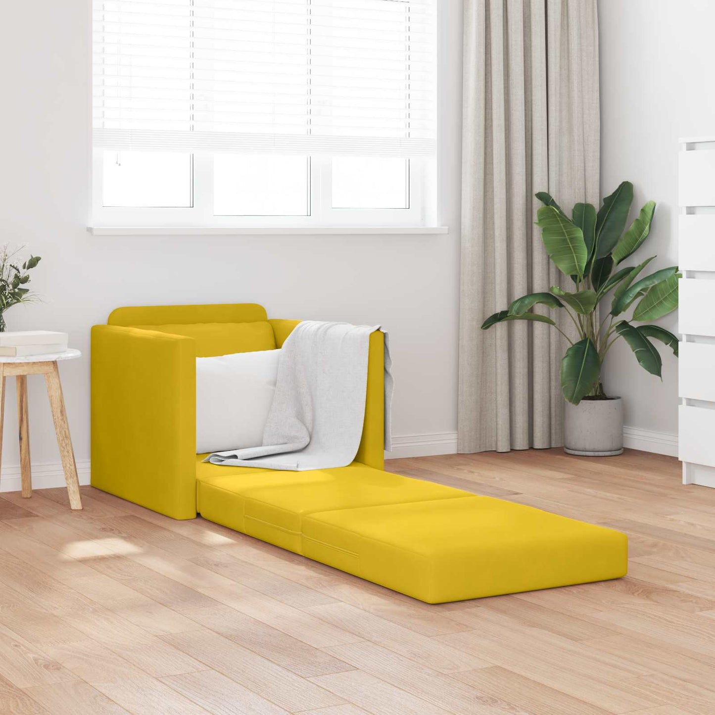 Schlafsofa Dunkelgelb 74 x 77 x 81 cm Samt