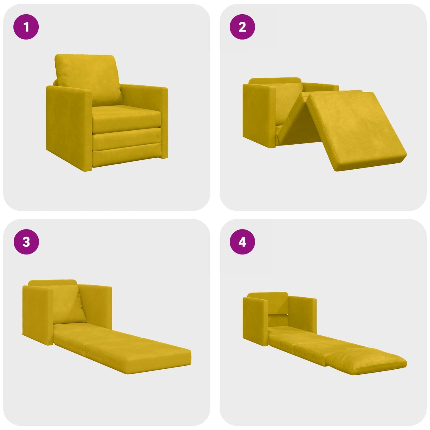 Schlafsofa Dunkelgelb 74 x 77 x 81 cm Samt