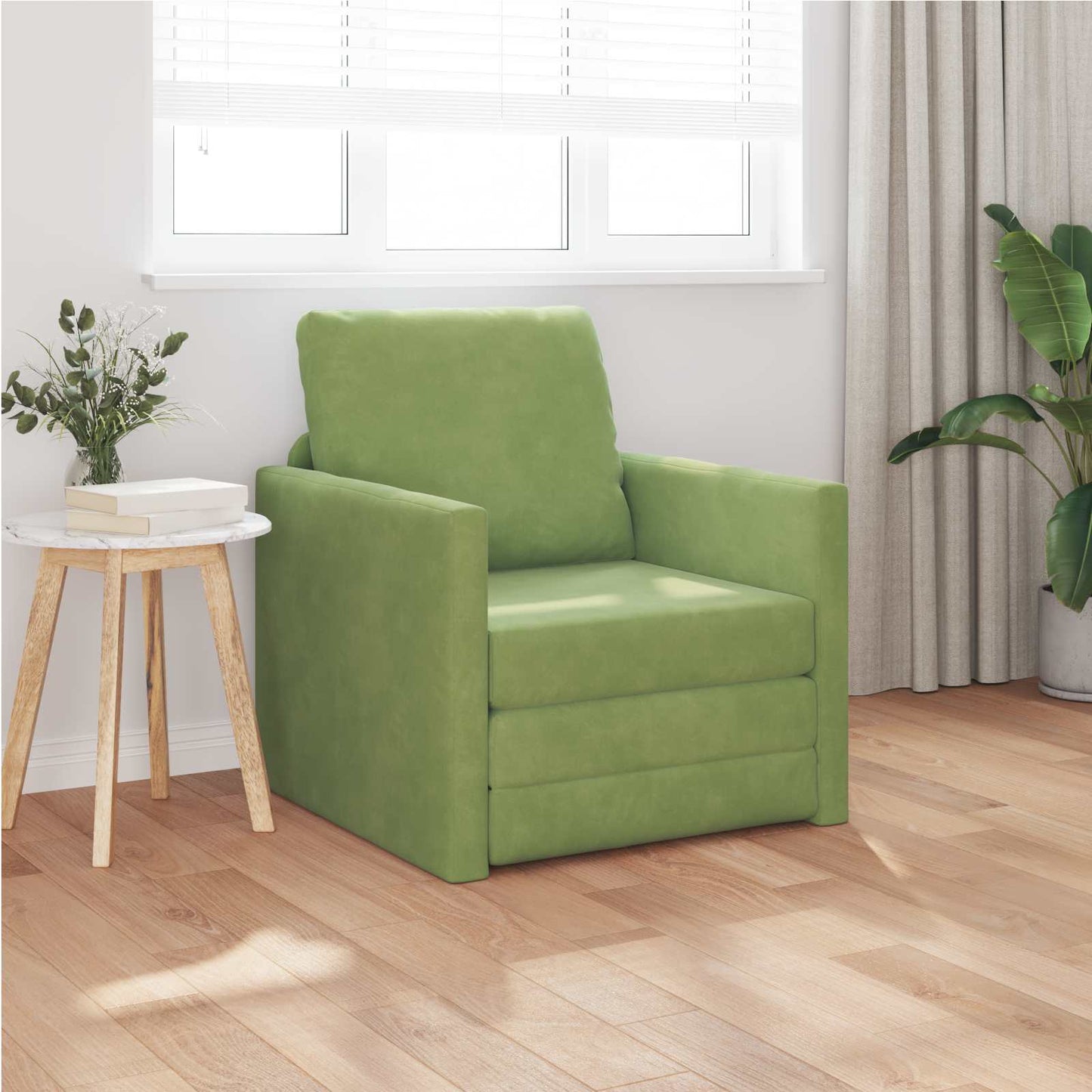 Schlafsofa Hellgrün 74 x 77 x 81 cm Samt