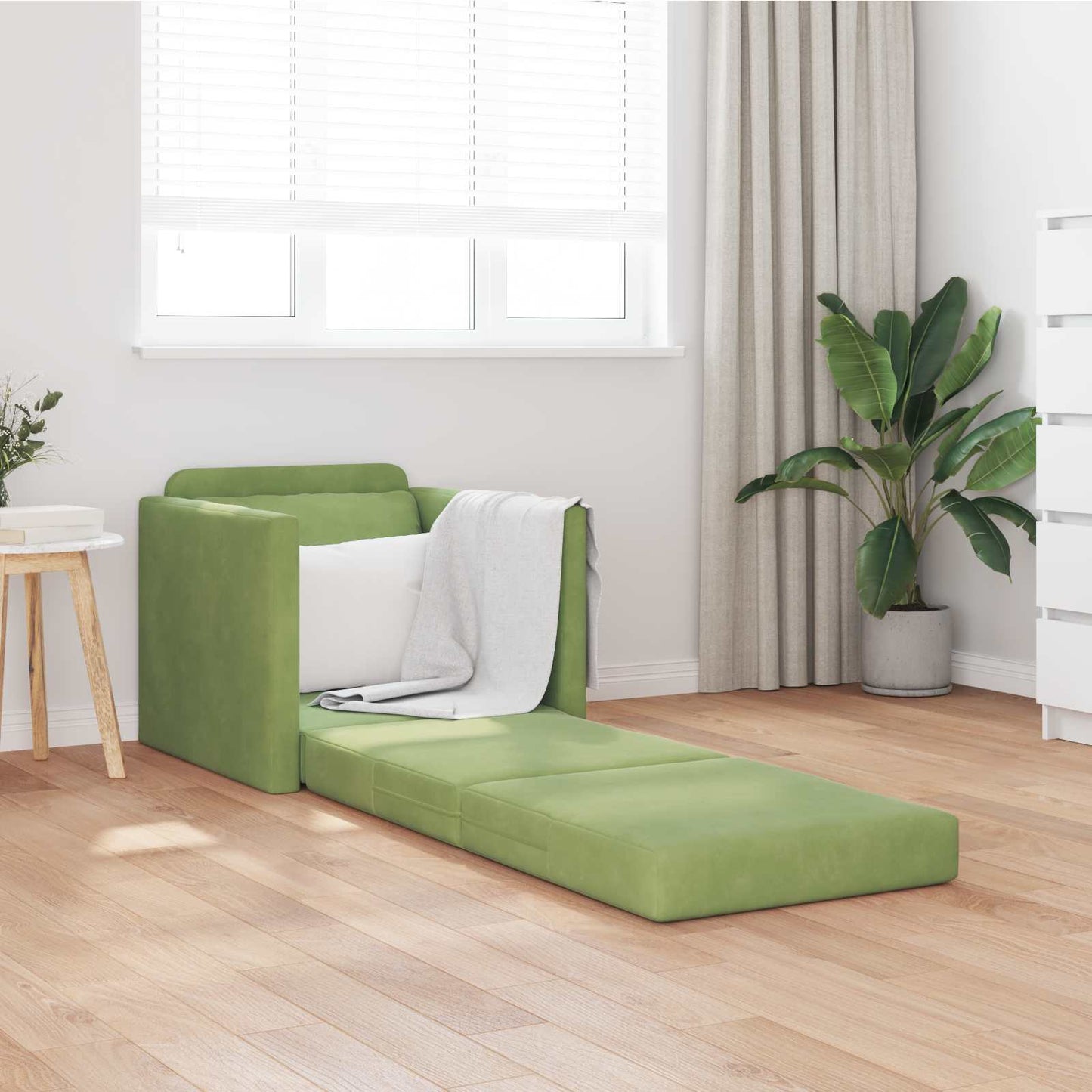 Schlafsofa Hellgrün 74 x 77 x 81 cm Samt