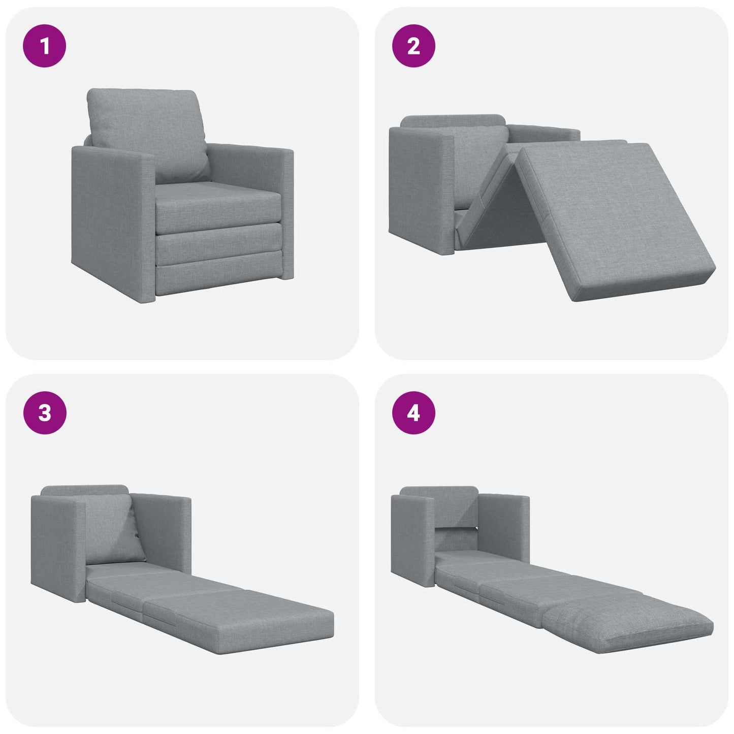 Schlafsofa 60cm Hellgrau Stoff