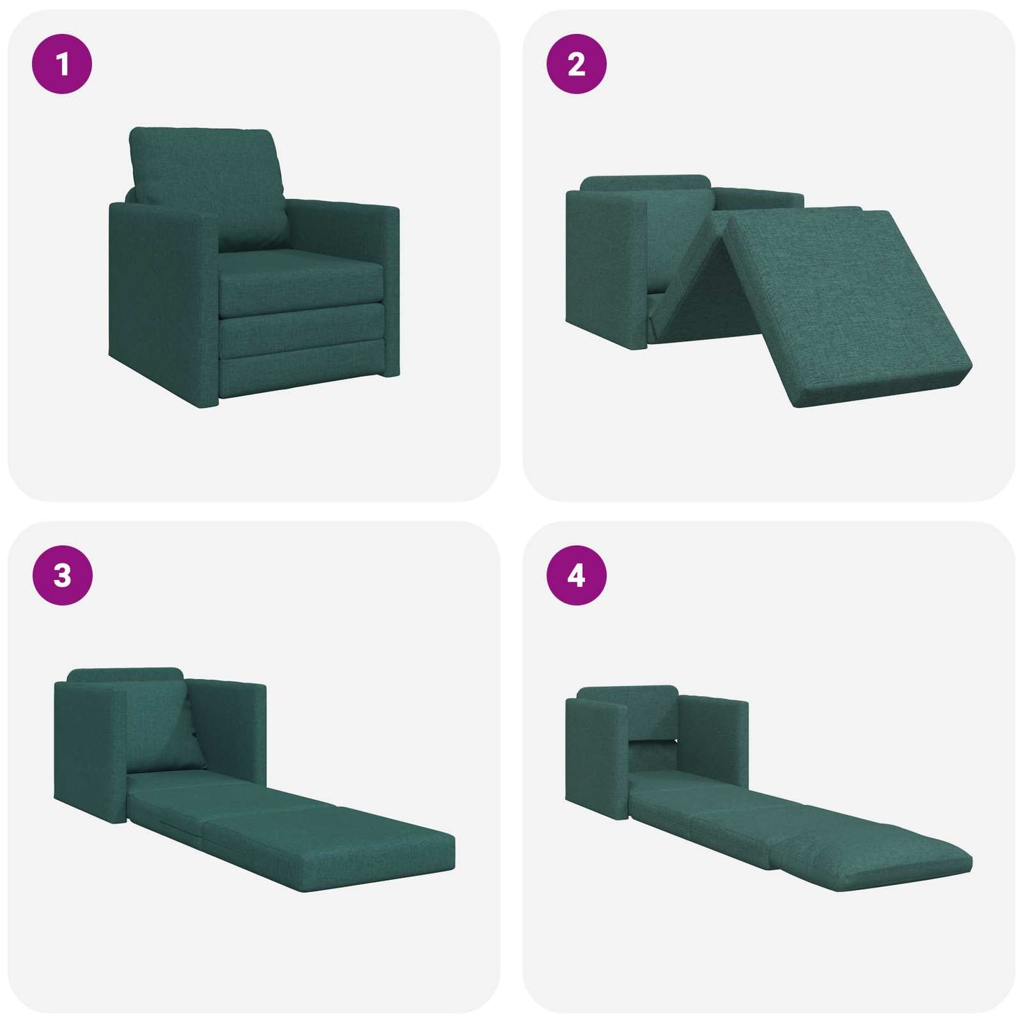 Schlafsofa Dunkelgrün 74 x 77 x 81 cm Stoff