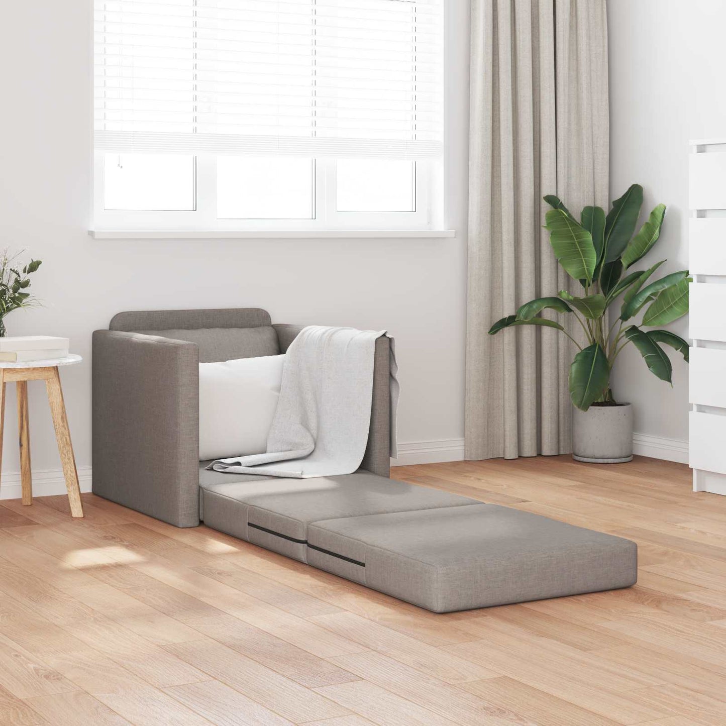 Schlafsofa Taupe 74 x 77 x 81 cm Stoff