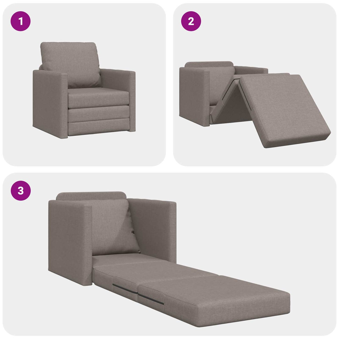Schlafsofa Taupe 74 x 77 x 81 cm Stoff