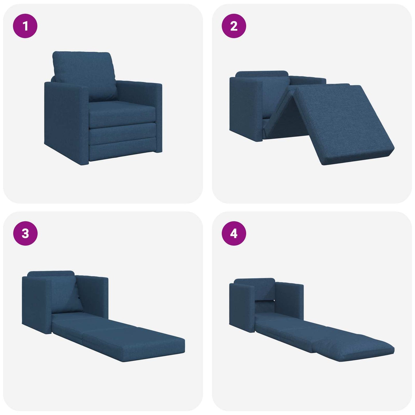 Schlafsofa Blau 74 x 77 x 81 cm Stoff