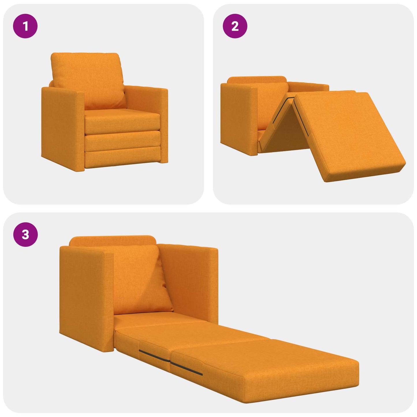 Schlafsofa Dunkelgelb 74 x 77 x 81 cm Stoff