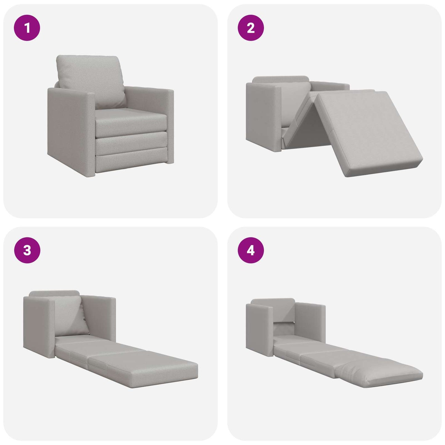 Schlafsofa Wolkengrau 74 x 77 x 81 cm Stoff