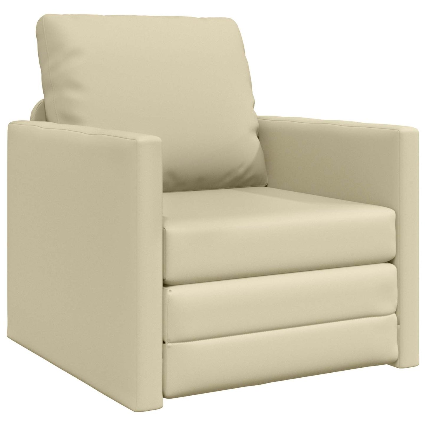 Schlafsofa 60cm Creme Kunstleder
