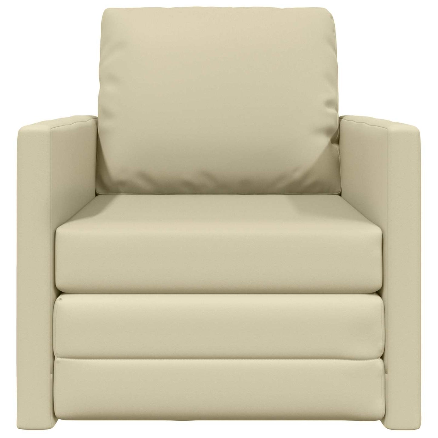 Schlafsofa 60cm Creme Kunstleder