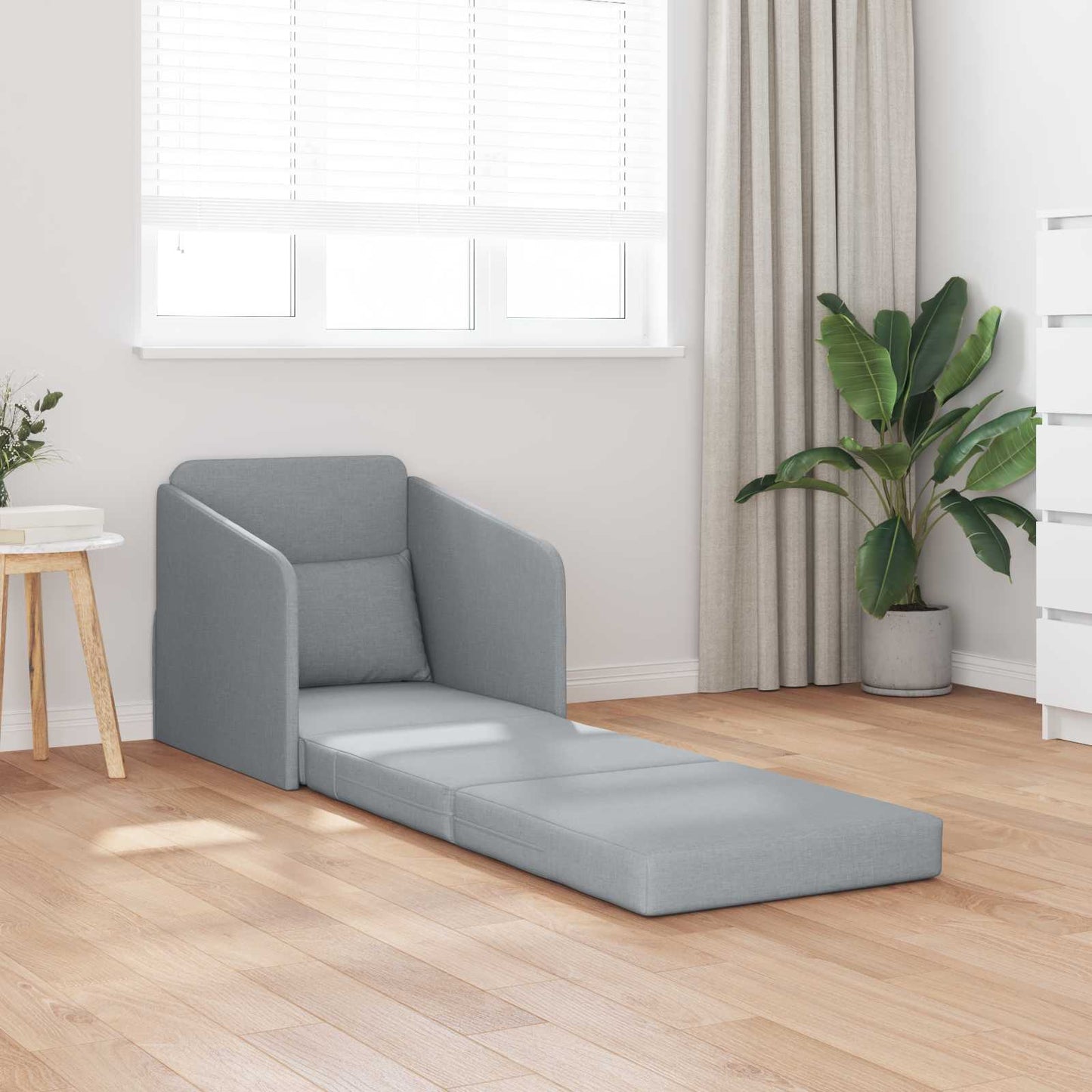 Schlafsofa Hellgrau 65 x 80 x 83 cm Stoff