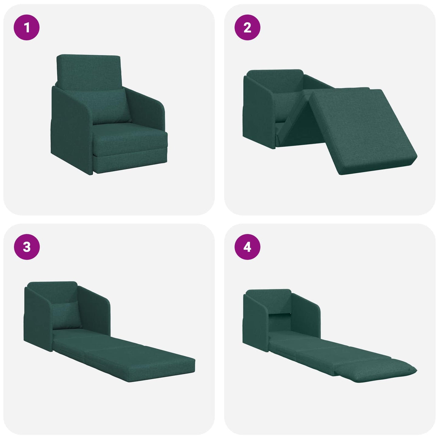 Schlafsofa Dunkelgrün 65 x 80 x 83 cm Stoff