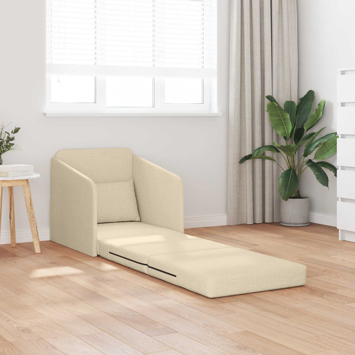Schlafsofa Creme 65 x 80 x 83 cm Stoff