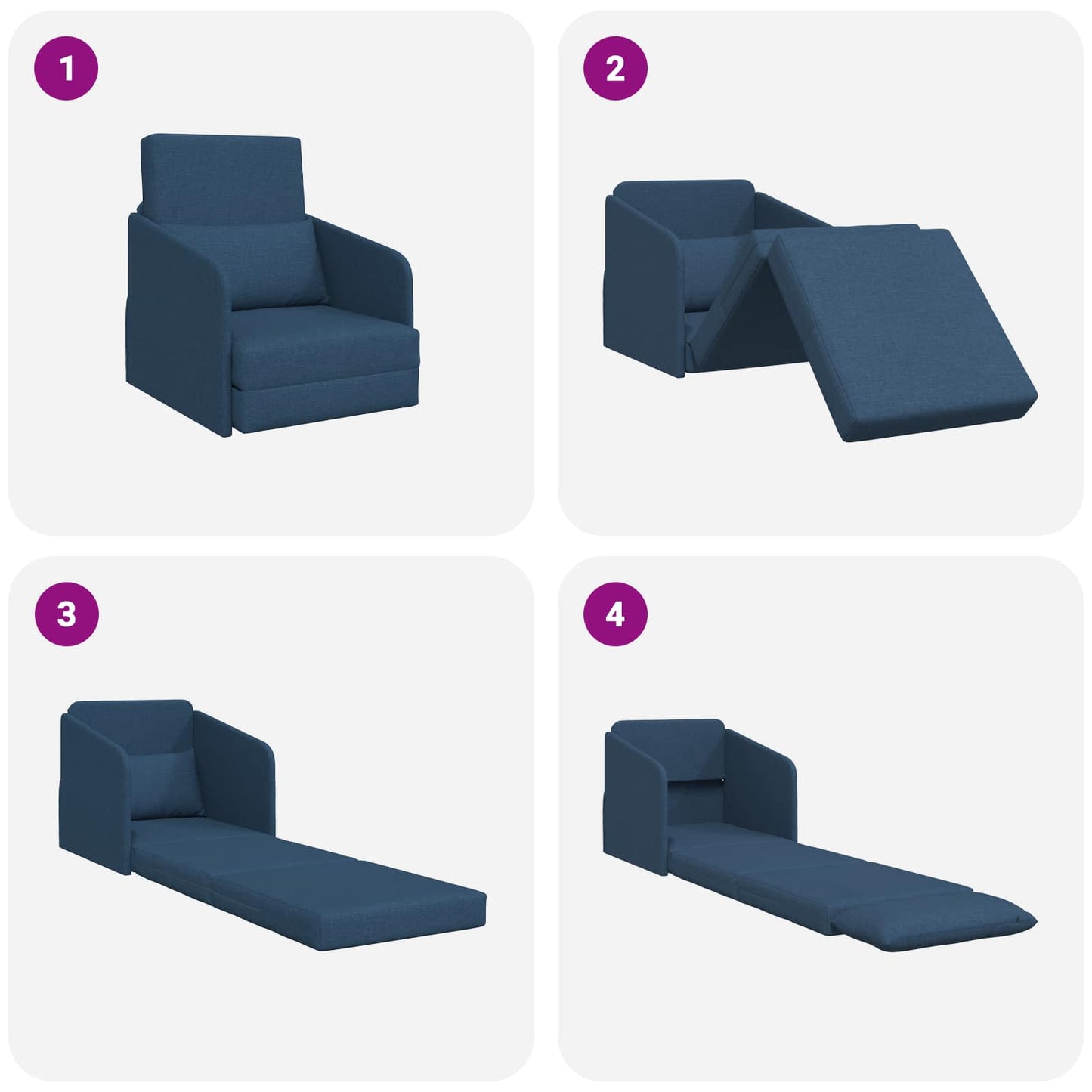 Schlafsofa Blau 65 x 80 x 83 cm Stoff
