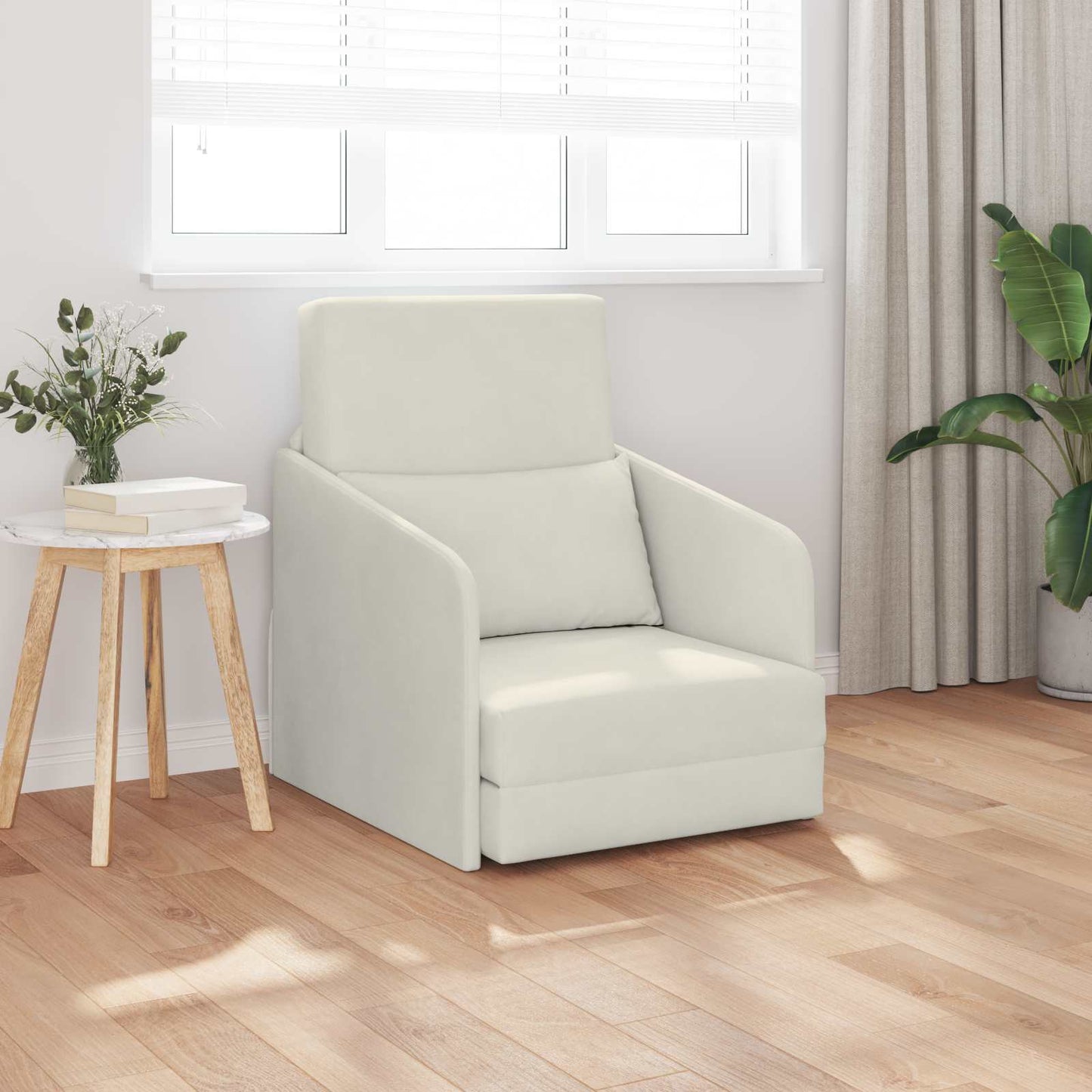 Schlafsofa Creme 65 x 80 x 83 cm Samt